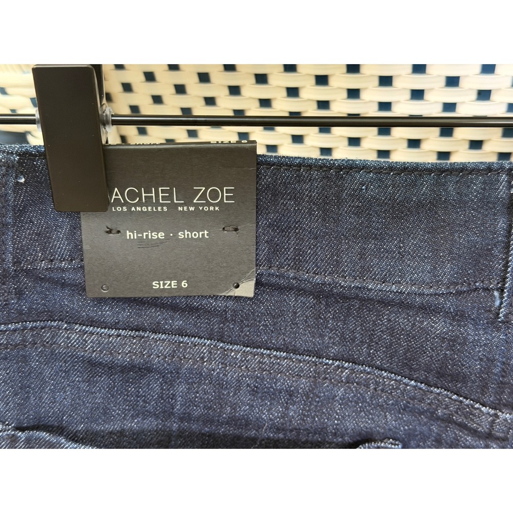 Rachel Zoe Womens High Rise Sailor Button Dark Wash Denim Shorts Size 6 NEW - Picture 6 of 9